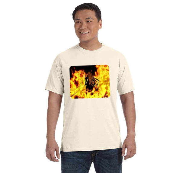 Sephiroth In Fire FF7 VII Final Fantasy Villain Comfort Color T-Shirt Gaming Art, for men & women, up to size 4XL