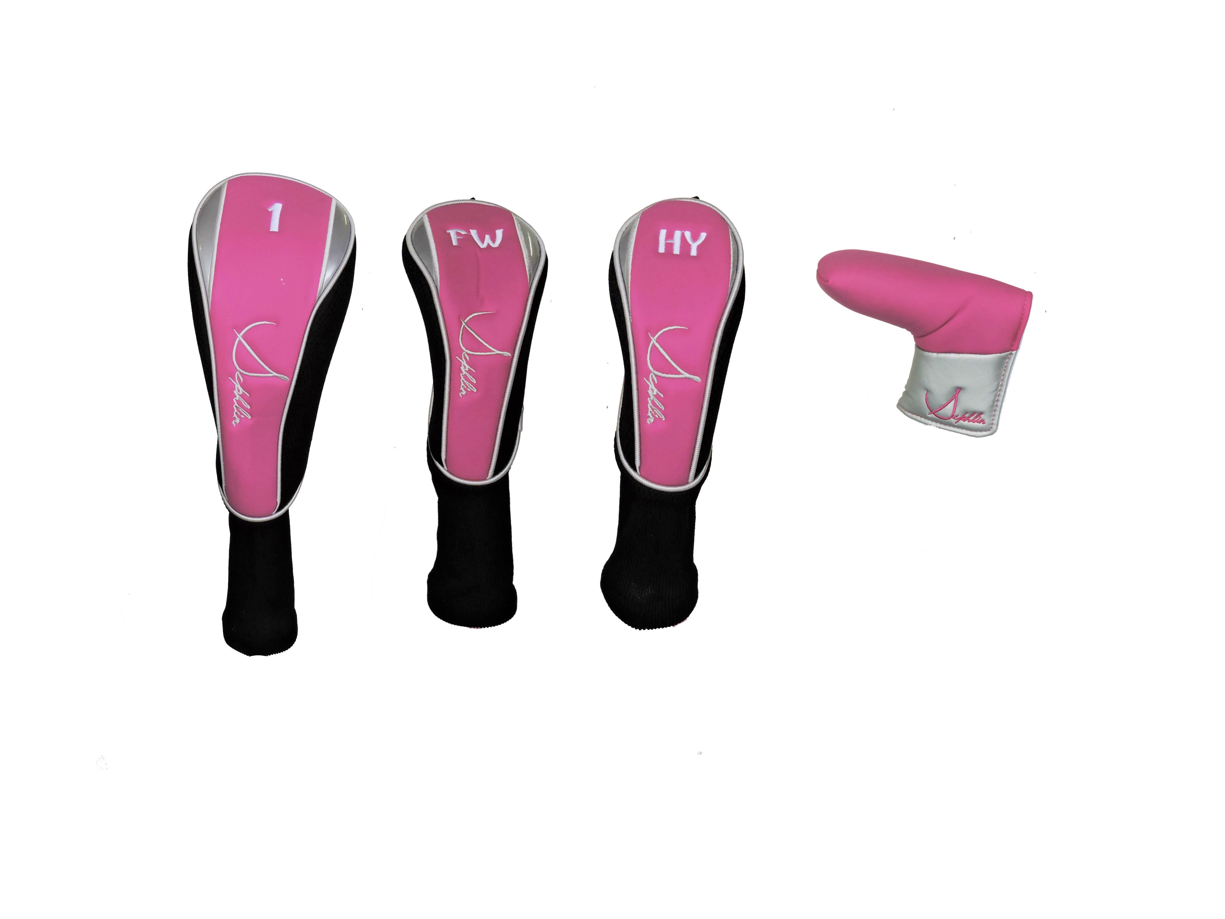 Sephlin - Lady Elaina Golf Driver Head Covers (Pink and Silver)