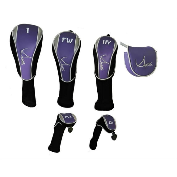Sephlin - Lady Elaina Golf Head Covers (Purple and Silver)