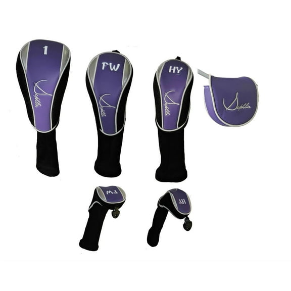 Sephlin - Lady Elaina Golf Head Covers (Purple and Silver)