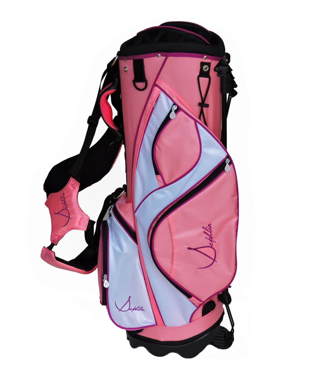 Sephlin - Sephlin Women Ultra Lite Pink Golf Bag 34" Stand Tall (Salmon Pink White Purple)