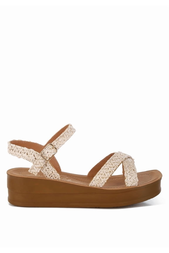 Sephone Woven Square Toe Womens Wedges