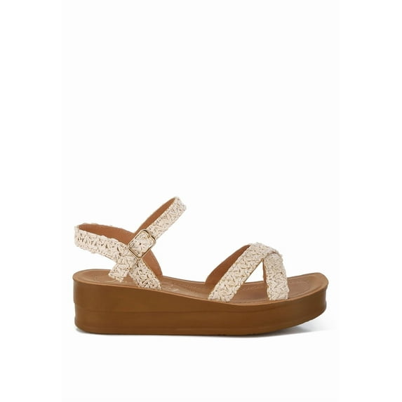 London Rag Sephone Woven Square Toe Womens Wedges