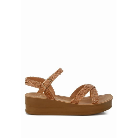 London Rag Sephone Woven Square Toe Womens Wedges