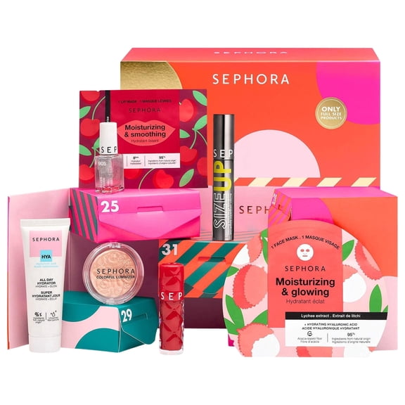 Sephora Collection After Calendar Makeup and Skincare Gift Set, 7 piece Beauty Set