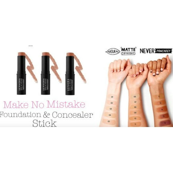 Sephora Collection Make No Mistake Foundation & Concealer Stick #16 Ebony
