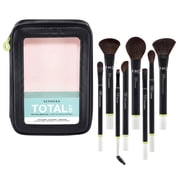 Sephora Collection The Total Brush Set 8PC, 4 Face Brushes, 4 Eye Brushes, Makeup Bag Included, Vegan Makeup Gift Set for All Formula Types
