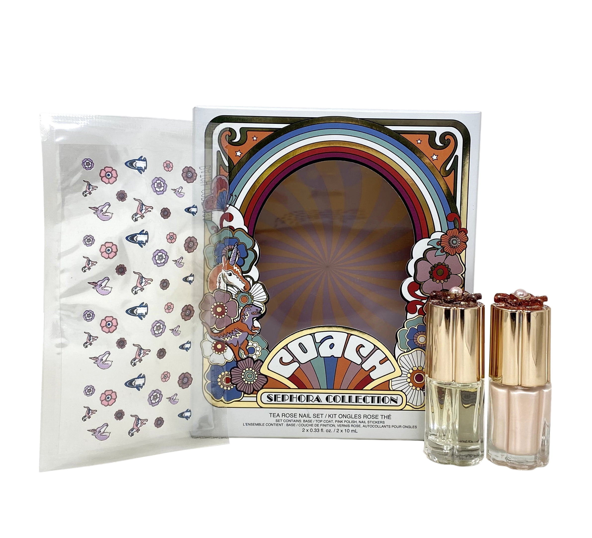Sephora Sticker Sephora Collection x Coach Limited Edition Tea Rose Nail Set - Base/Top ...