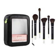 Sephora Collection The Starter Brush Set 6PC, 3 Face Brushes, 3 Eye Brushes, Makeup Bag Included, Vegan Makeup Gift Set for All Formula Types
