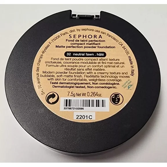 Sephora Matte Perfection Powder Foundation ~ 32 Neutral Fawn ~ Full Size, SEALED