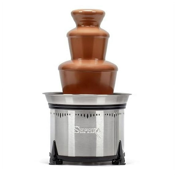 Sephra Classic 18" Home Chocolate Fountain - 6lb capacity, Includes 6x color-coded Metal Fondue Skewers and fondue testing funnel.