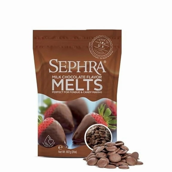 Sephra Fountain-Ready Milk Chocolate Flavor Melts - 2lb Microwavable Bag- Designed For Chocolate Fountain Use