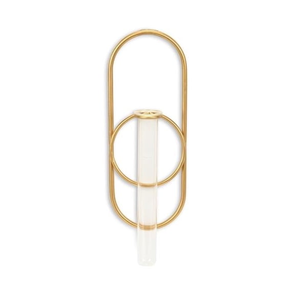 Sephra Metal Loop Glass Wall Planter - Gold - 12 Inches - Modern Design