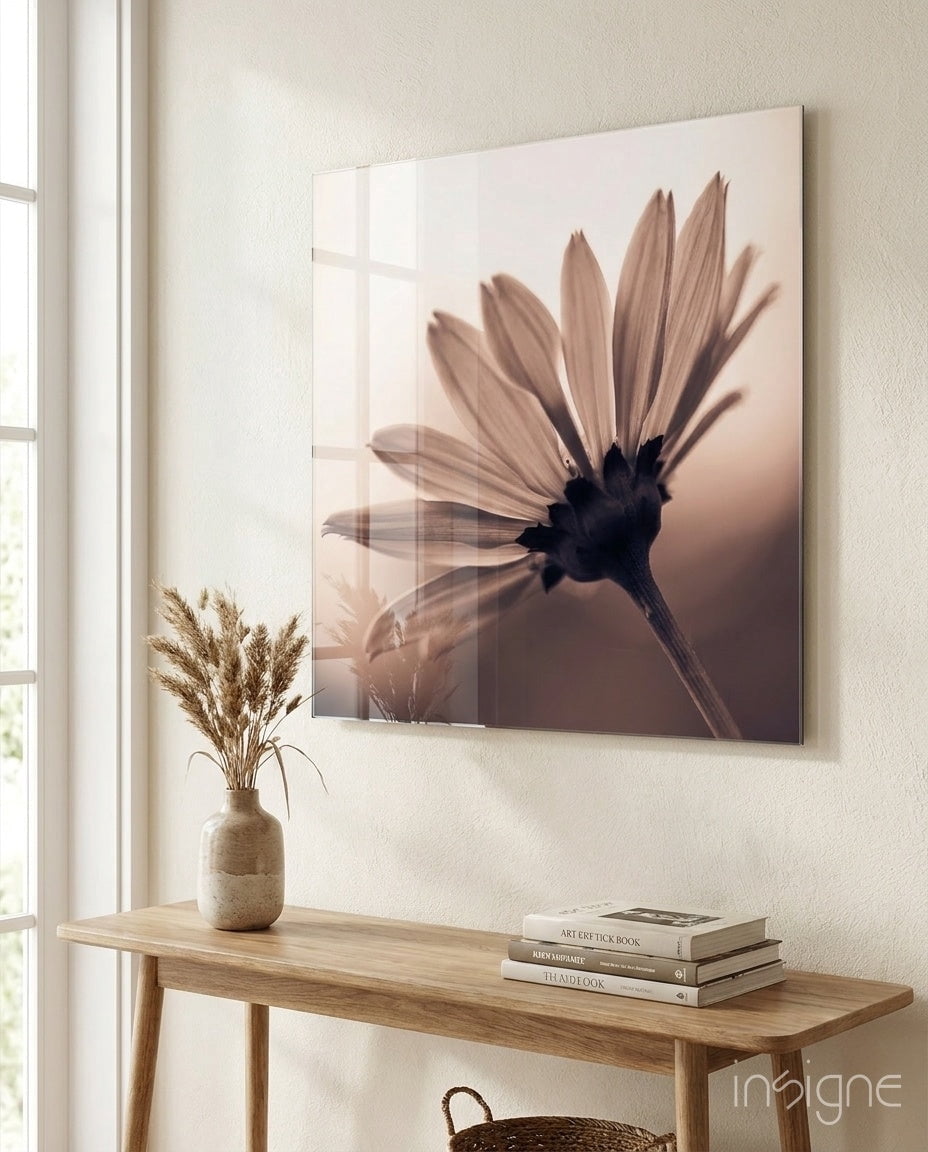Sepia Backlit Daisy Glass Wall Art - Walmart.com