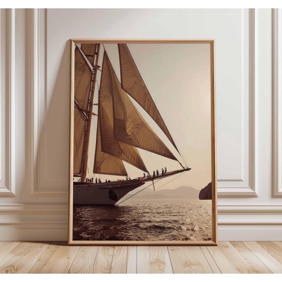 Sepia Sailing Ship Poster, Unframed Paper Poster 8x10in