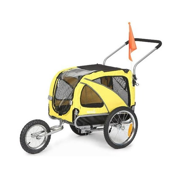 Sepnine 10201-Yellow Medium Pet Dog Trailer & Jogger, Yellow