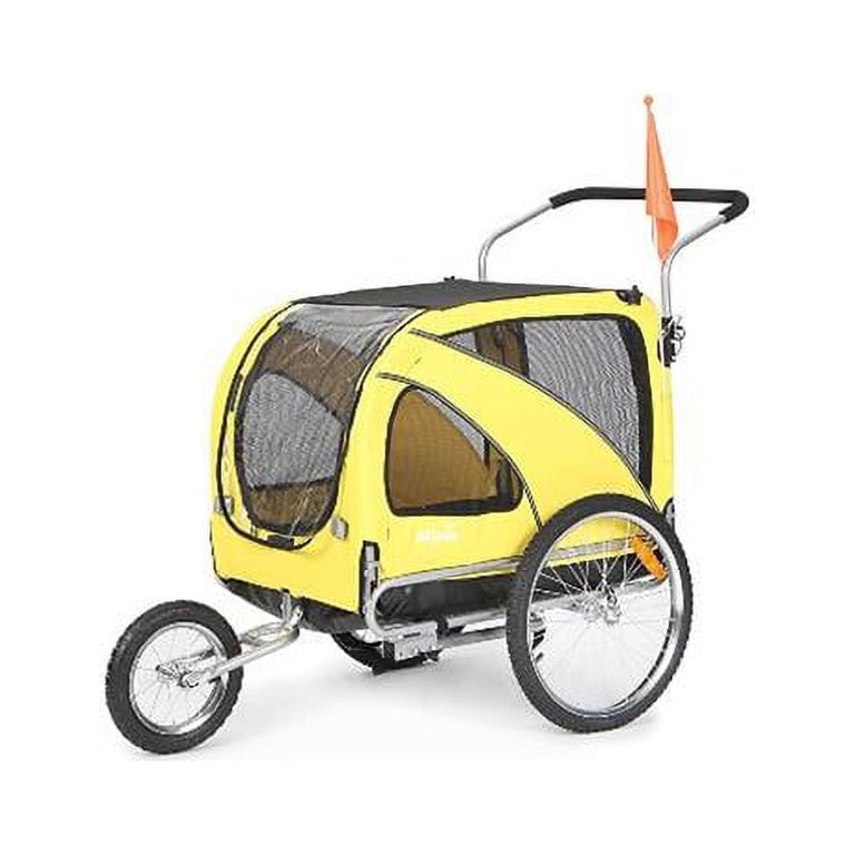 Sepnine 10202-Yellow Large Pet Dog Trailer & Jogger, Yellow