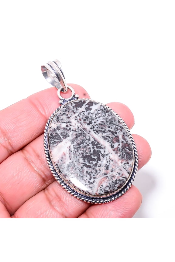 Septarian Gronate - Mexico Gemstone 925 Sterling Silver Pendant 2.50" P175
