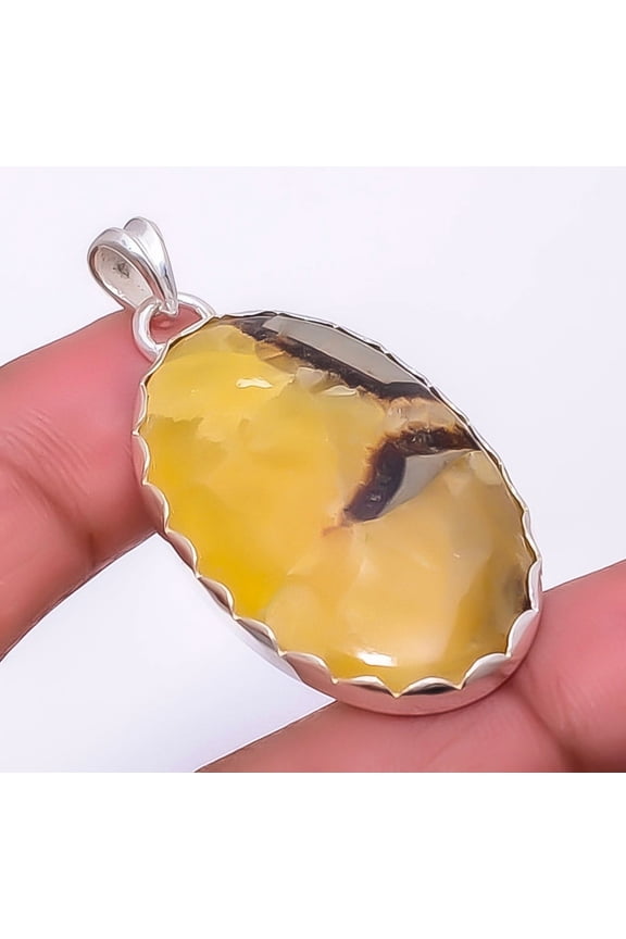Septarian Stone 925 Sterling Silver Jewelry Pendant 1.95" P973429 Christmas Gift