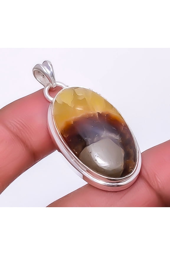 Septarian Stone - Utah 925 Sterling Silver Pendant 1.56" P973424, Christmas Gift