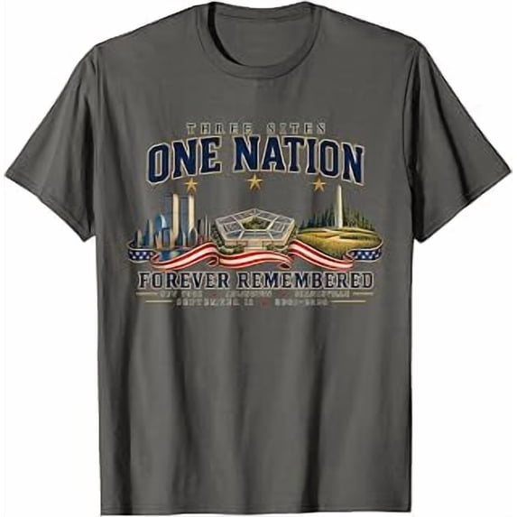 September 11 Three Sites One Nation 2001 2026 Memorial T-Shirt