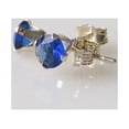 thumbnail image 1 of September! 3mm Created Sapphire & Silver Earrings 10146I, 1 of 1