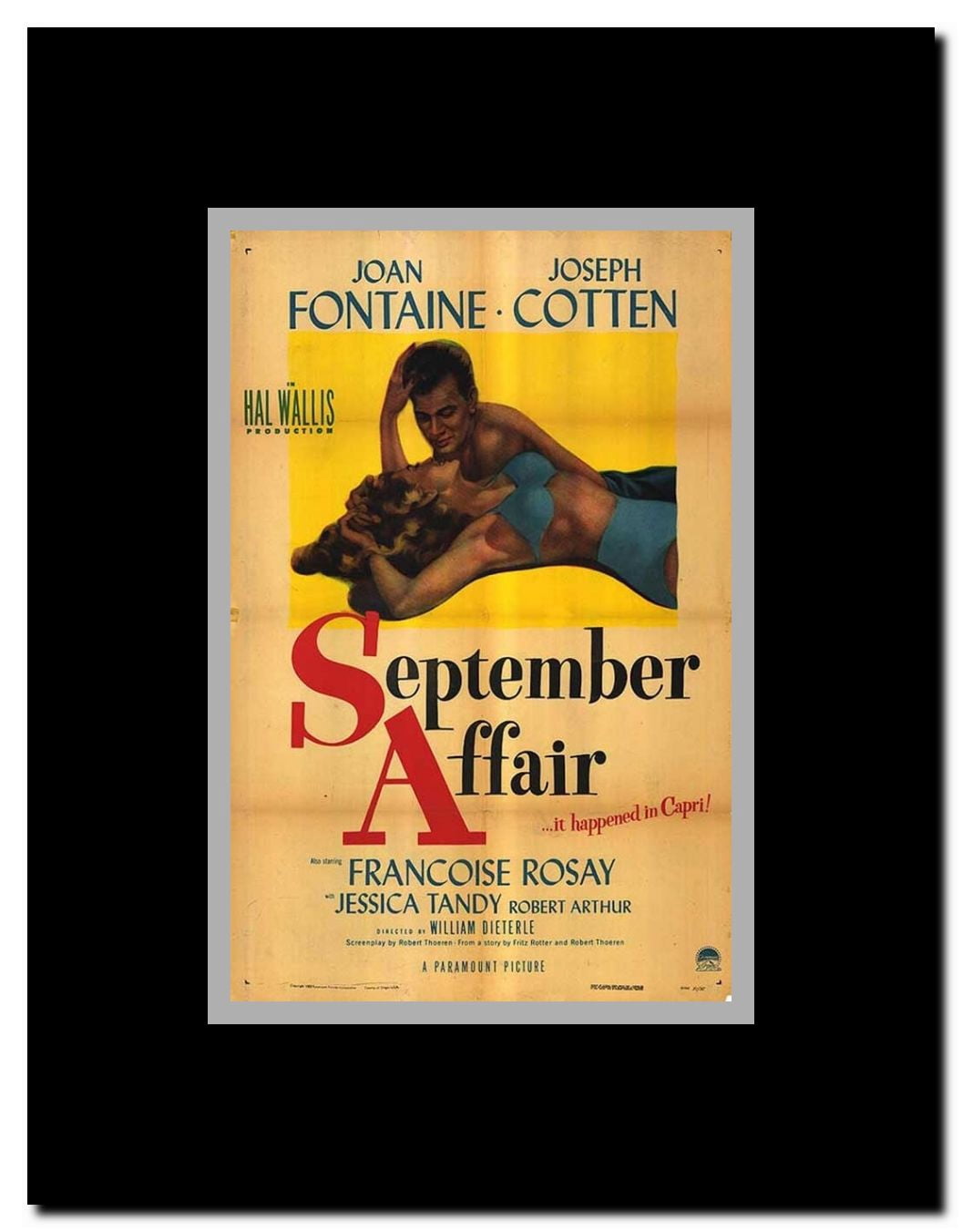 September Affair Framed Movie Poster
