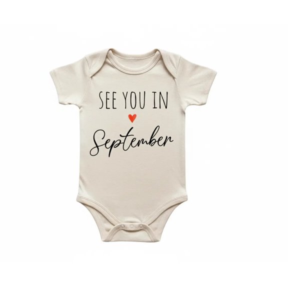 September Announcement Newborn Baby Bodysuit