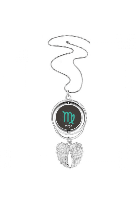 September August Virgo Constellation Pendant Angel Wings Rotating Necklace Jewelry