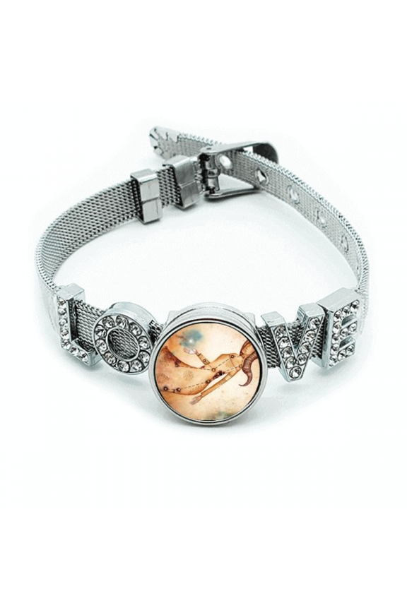 September August Virgo Constellation Zodiac Bracelet Wristband Crystal Love Adjustable Bangle