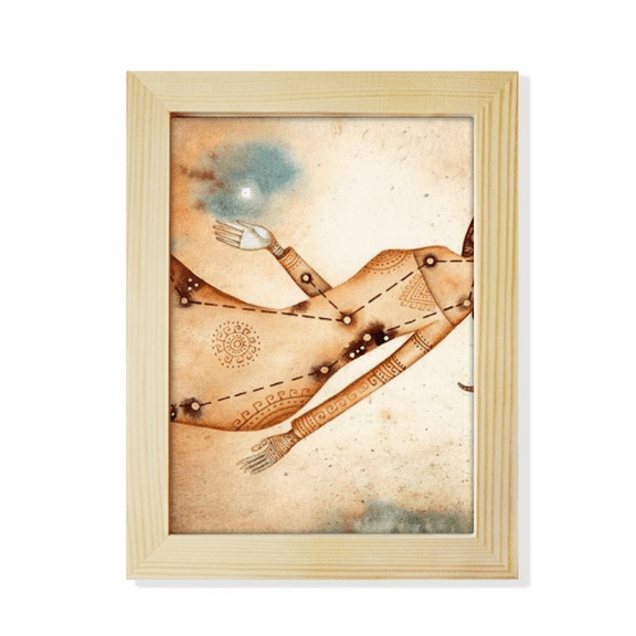 September August Virgo Constellation Zodiac Desktop Adorn Photo Frame Display Art Painting Wooden