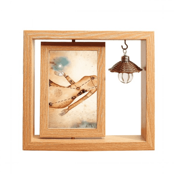 September August Virgo Constellation Zodiac Wooden Rotating Picture Photo Frame 4x6