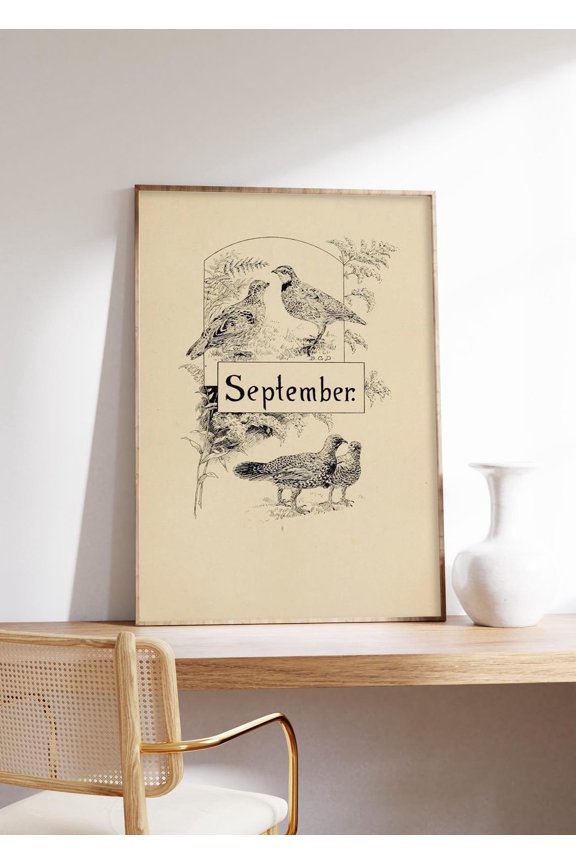 September Bird Illustration Waterfowl Art