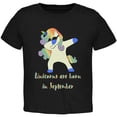 thumbnail image 1 of September Birthday Dabbing Unicorn Sunglasses Toddler T Shirt Black Toddler Size 5/6, 1 of 1