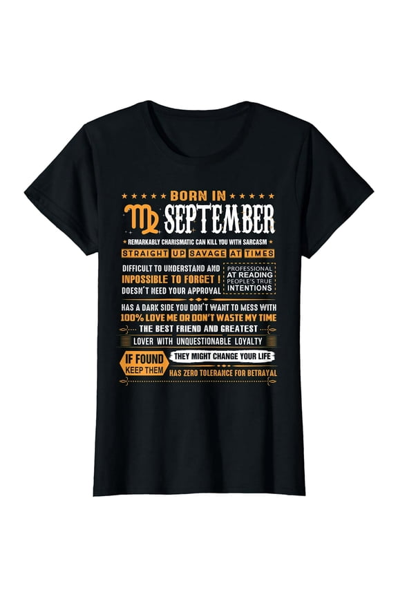 September Birthday Gifts - Born In September Virgo T-Shirt