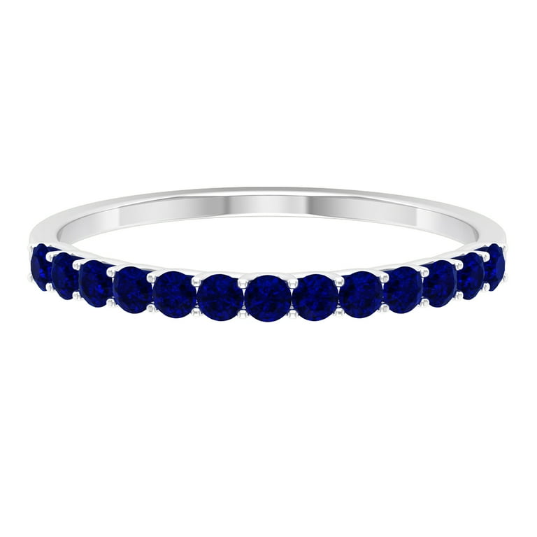 September Birthstone Blue Sapphire Stackable Ring 925 Sterling Silver US 3.00