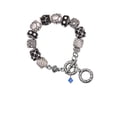 thumbnail image 1 of September - Blue - 6mm Crystal Bicone Black Pebble Bead Charm Bracelet, 1 of 1