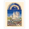 thumbnail image 1 of September: Château de Saumur - Book of Hours (Très Riches Heures) - Vintage Illuminated Manuscript by Limbourg Brothers c.1400s - Fine Art Matte Paper Print (Unframed) 20x26in, 1 of 4