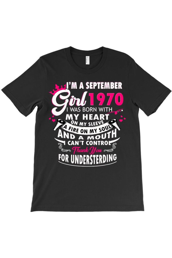September Girl 1970 Funny 49th Birthday Party Celebration H20207 T-Shirt, for Men and Women, Up to Size 5XL