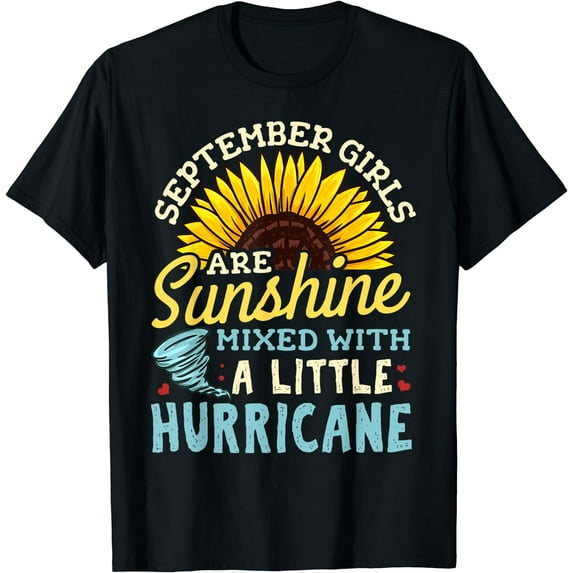 September Girl Birthday T-Shirt Black Small