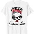 thumbnail image 1 of September Girl Wink Eye Woman Face Born on Autumn Birthday T-Shirt, 1 of 4
