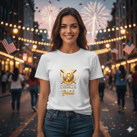 September Gold Childhood Cancer Awareness Baseball Drip Art Unisex T-Shirt, up to size 5XL
