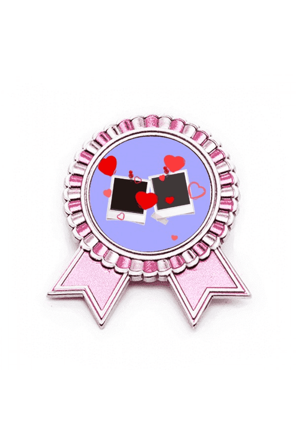 September Music Photo Valentines Day Badge Brooch Pin Pink Winner Award Medal