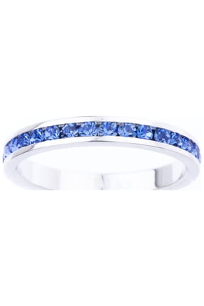 September Swarovski Crystal Birthstone Stackable ring in Sterling Silver