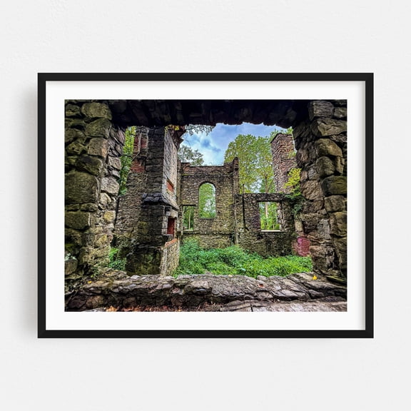 Septemberland 01 (2025; CE) - Cold Spring New York Photography Abandoned Architecture Rustic Wilderness Scenic Rural Black Framed Wall Art Print 5 x 7 inches