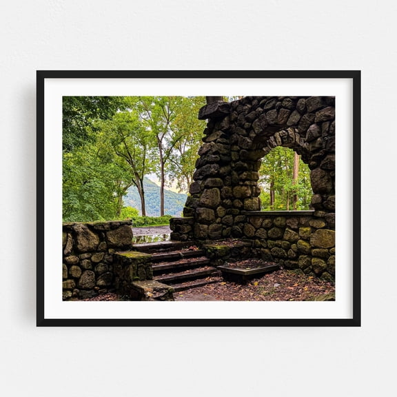Septemberland 02 (2025; CE) - Cold Spring New York Photography Nature Forest Rustic Architecture Scenic Autumn Woodland Black Framed Wall Art Print 5 x 7 inches