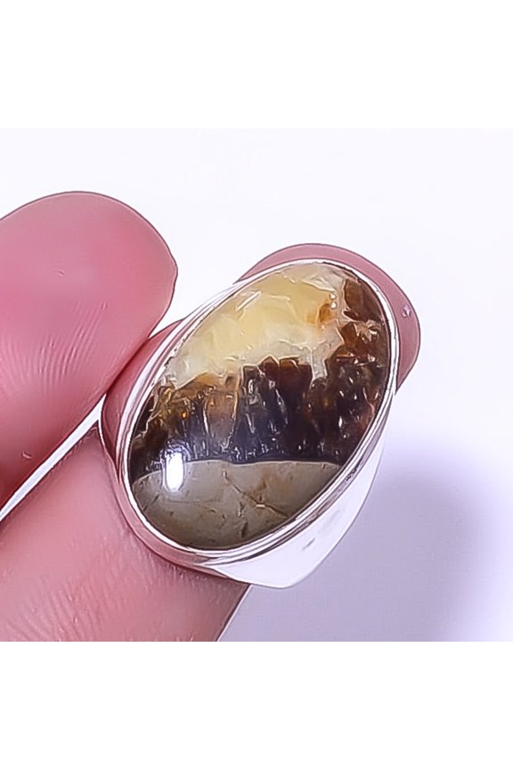 Septerian Stone 925 Sterling Silver Handmade Solitaire Ring s.8 R711-36, Christmas Gift, Gemstone Silver Jewelry, Septerian Stone Ring, New Year Sale