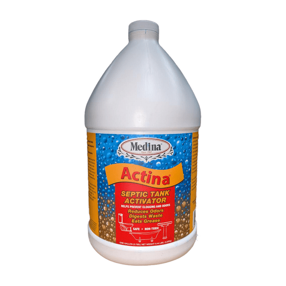 Actina Septic Tank Activator - Increases Biological Activity - 128 fl oz Jug by Medina