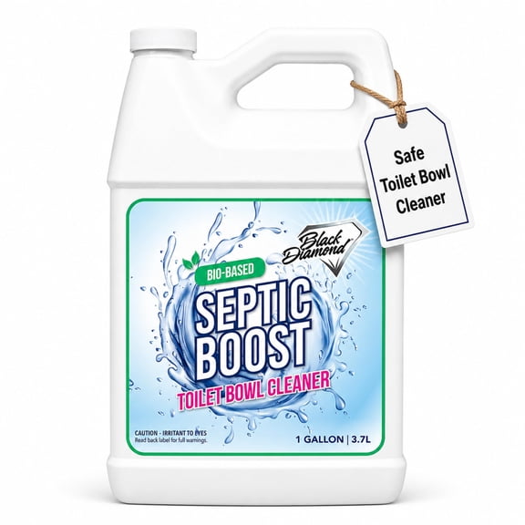 Septic Boost Septic Safe Toilet Bowl Cleaner - Acid-Free Toilet Cleaner with Enzymes for Septic Tank Treatment - Effective Cleaning & Deodorizing Bio-Based Liquid Toilet Bowl Cleaner (1-Gallon)