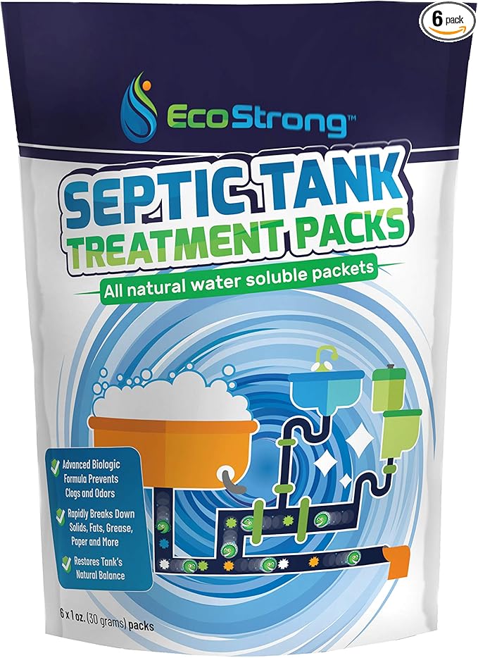 Septic Tank Treatment Packets Enzyme Rapid Action Breaks Down Grease